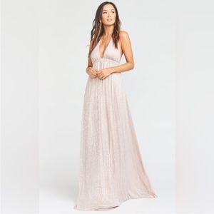 Show Me Your Mumu - Luna Halter Maxi Dress Magic Mauve Glimmer